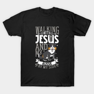 Jesus and dog - Australian Shepherd T-Shirt